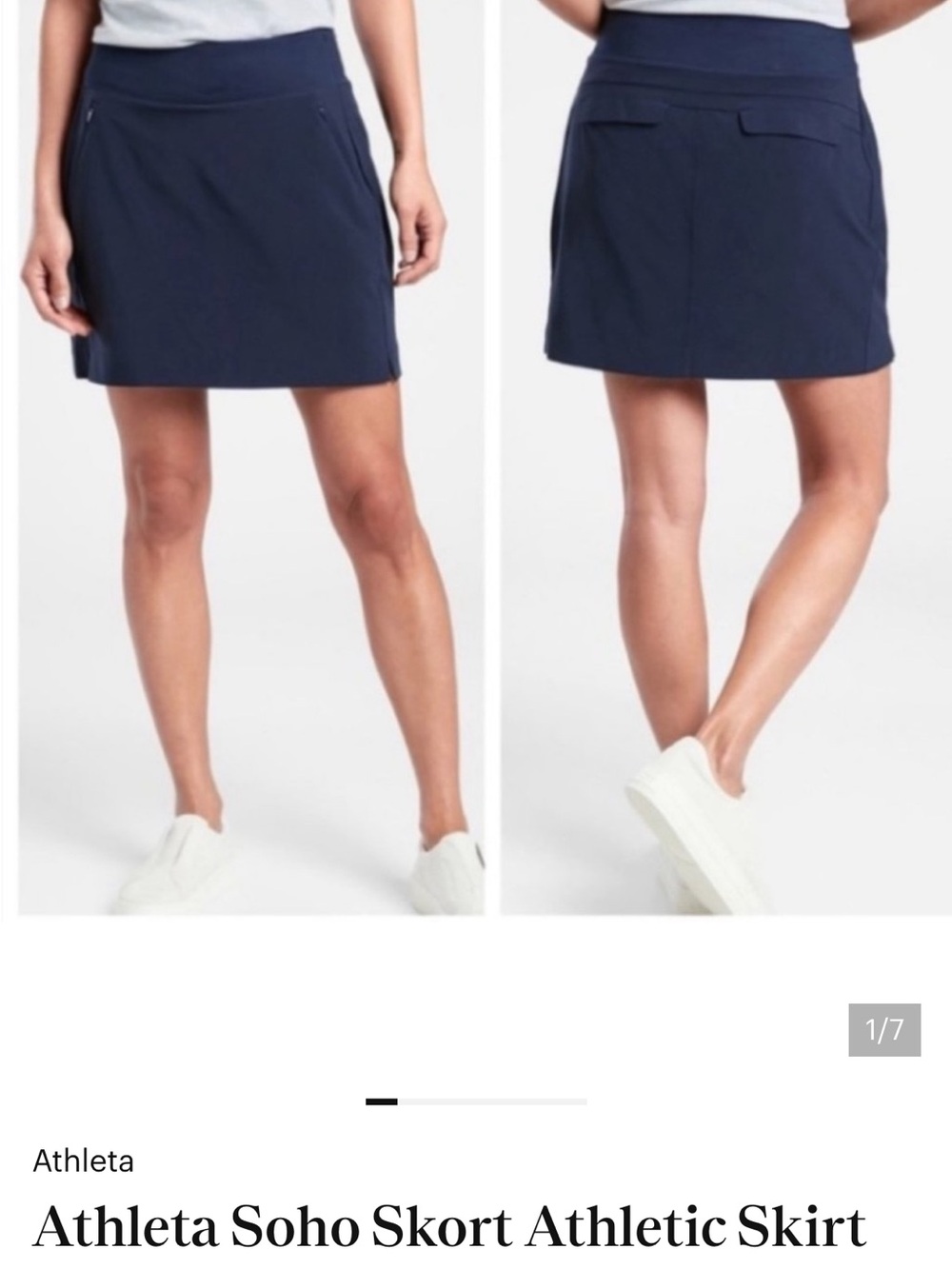 Athleta Soho Skort Athletic Skirt Shorts BLACK 12